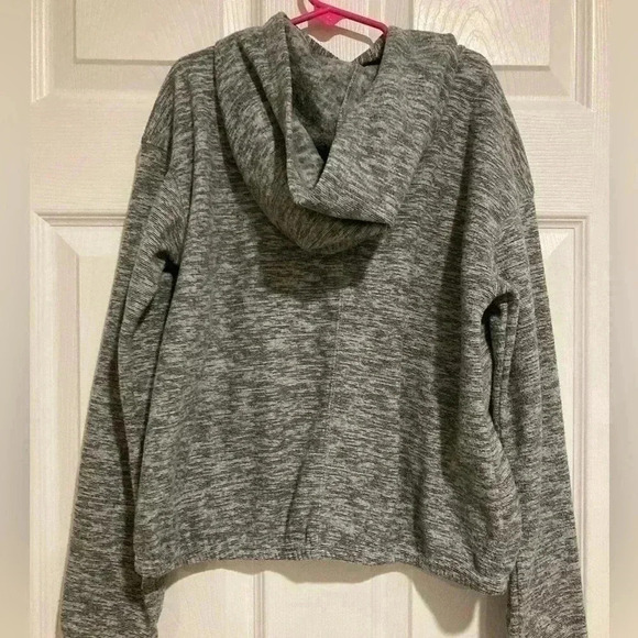 New Tek Gear Girls Gray Hooded Pullover Sweatshirt Size Large 10-12 - Picture 3 of 4